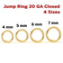 14K Gold Filled Closed Jump Rings, 20 GA, 4 mm, (GF-JR20-C)